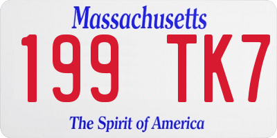 MA license plate 199TK7
