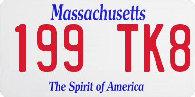 MA license plate 199TK8