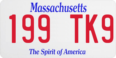 MA license plate 199TK9