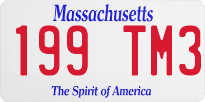 MA license plate 199TM3