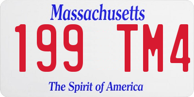MA license plate 199TM4