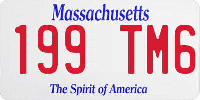 MA license plate 199TM6