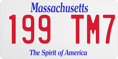MA license plate 199TM7