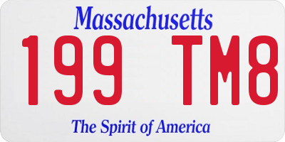 MA license plate 199TM8