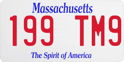 MA license plate 199TM9