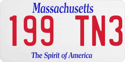 MA license plate 199TN3