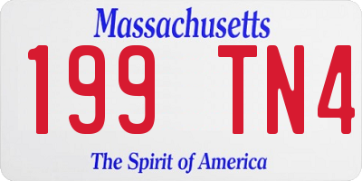 MA license plate 199TN4