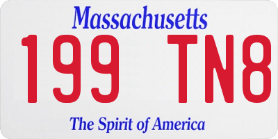 MA license plate 199TN8