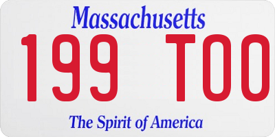 MA license plate 199TO0