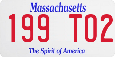 MA license plate 199TO2