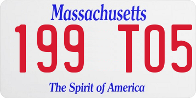 MA license plate 199TO5