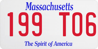 MA license plate 199TO6