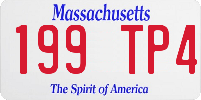 MA license plate 199TP4