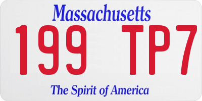 MA license plate 199TP7