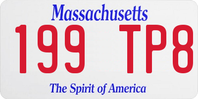 MA license plate 199TP8