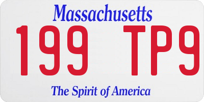 MA license plate 199TP9