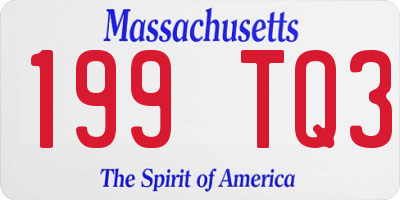 MA license plate 199TQ3