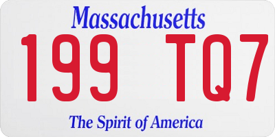 MA license plate 199TQ7