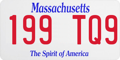 MA license plate 199TQ9