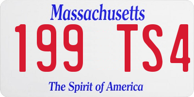 MA license plate 199TS4