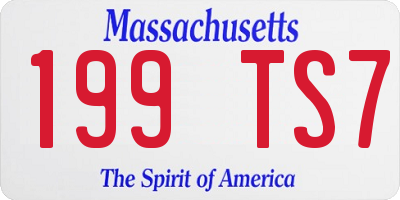 MA license plate 199TS7