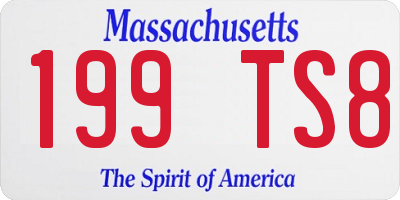 MA license plate 199TS8