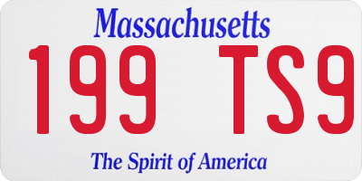 MA license plate 199TS9