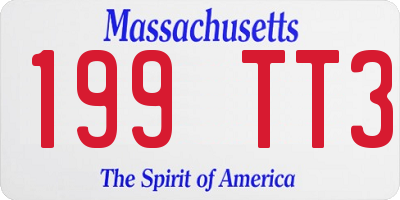 MA license plate 199TT3