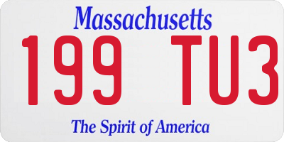 MA license plate 199TU3