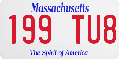 MA license plate 199TU8