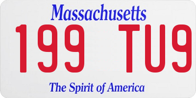 MA license plate 199TU9