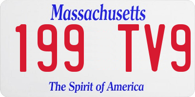 MA license plate 199TV9