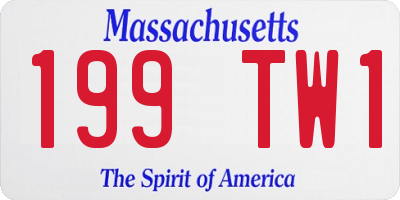 MA license plate 199TW1