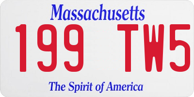 MA license plate 199TW5