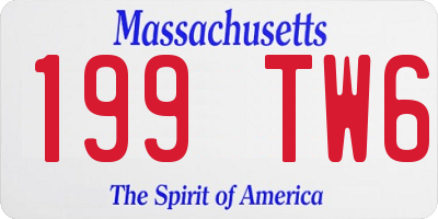 MA license plate 199TW6