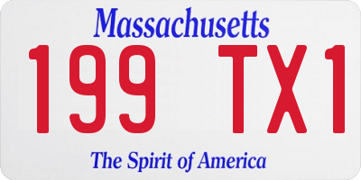 MA license plate 199TX1