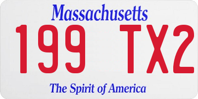 MA license plate 199TX2