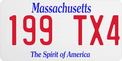 MA license plate 199TX4