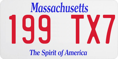 MA license plate 199TX7