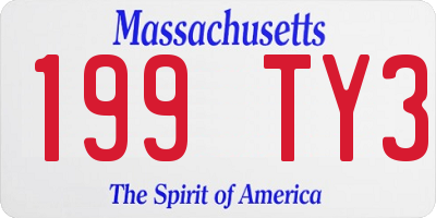 MA license plate 199TY3