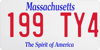 MA license plate 199TY4