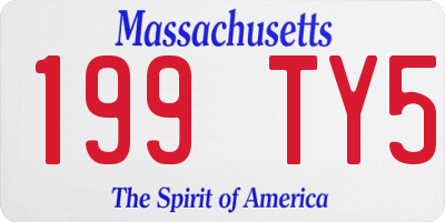 MA license plate 199TY5