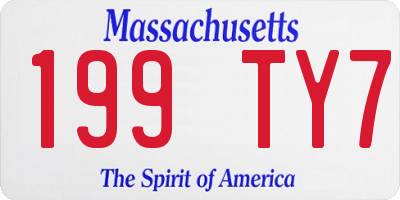 MA license plate 199TY7