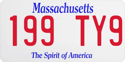 MA license plate 199TY9