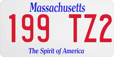 MA license plate 199TZ2