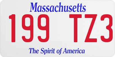 MA license plate 199TZ3