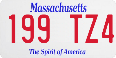 MA license plate 199TZ4