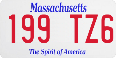 MA license plate 199TZ6