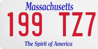 MA license plate 199TZ7