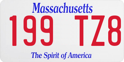 MA license plate 199TZ8